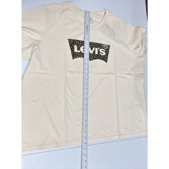 Levi's Womens Perfect Logo Short-Sleeve T-Shirt Top Plus Size 3X Beige Tee - Picture 7 of 11